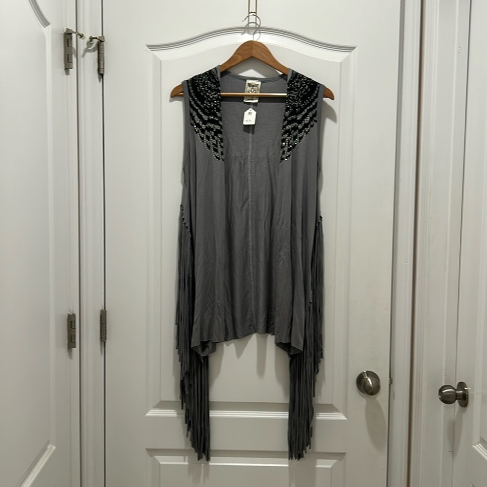 NWT VOCAL Fringe Studded Embellishment Boutique Vest - Picture 1 of 11